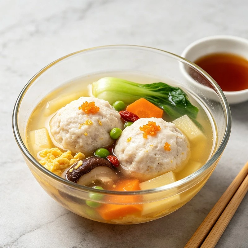 Frozen Crab Roe Pork Meatballs high quality