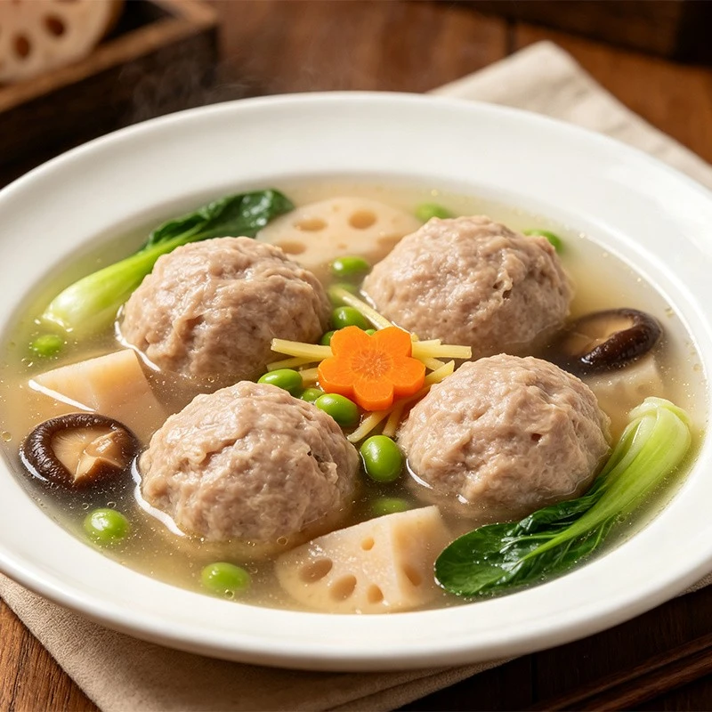 Frozen Lotus Root Pork Meatballs factory