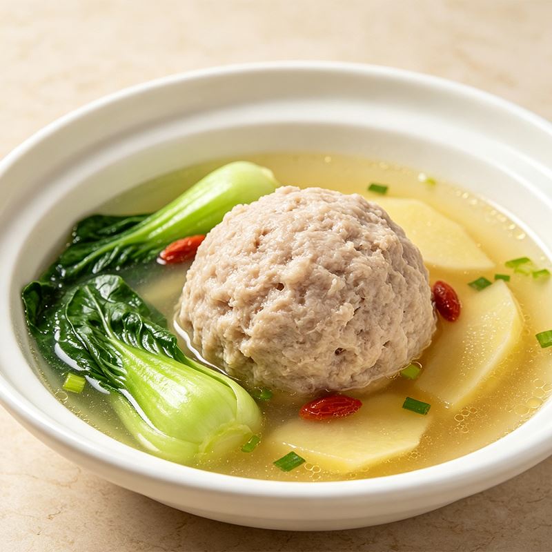 Frozen Pork Meatballs with Green Vegetables