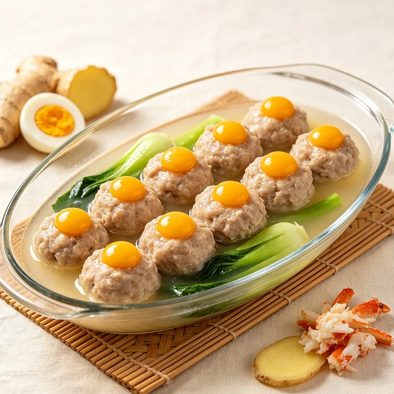 Salted Egg Yolk Meatballs factory